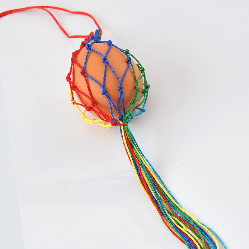 端午节五彩绳瑞阳手工编织蛋袋蛋兜蛋套儿童幼儿园diy挂件含积木