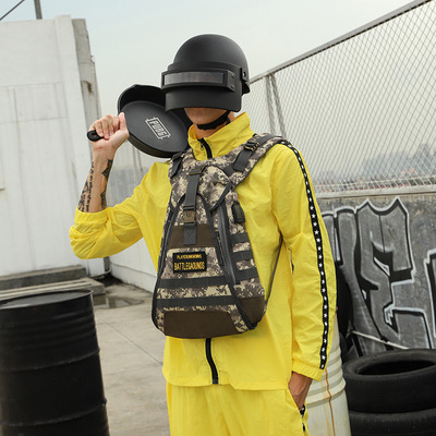 绝地求生同款一级包男中小学书包带usb接口刺激战场迷彩包