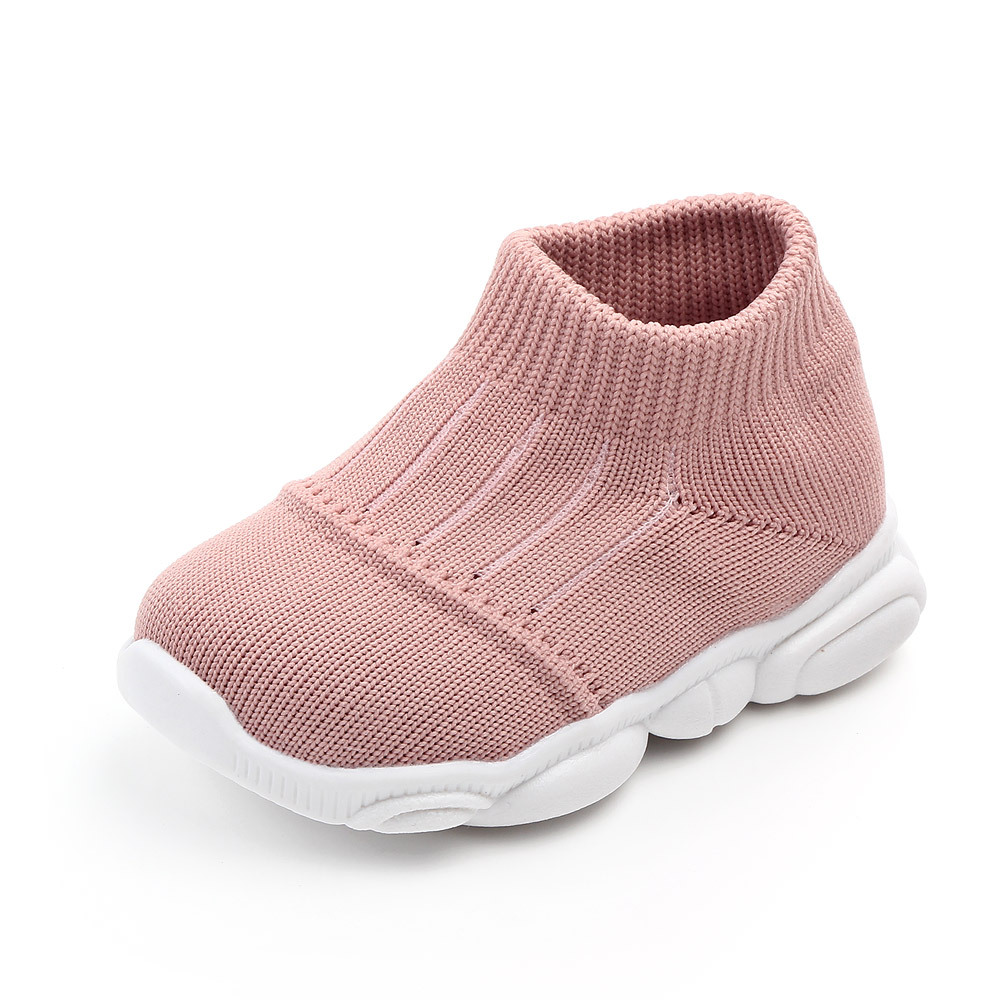 Men's and Women's Children's Shoes New Flyknit Mesh Shoes Breathable Non-Slip Baby Shoes Spring Leisure Toddler Shoes 2233