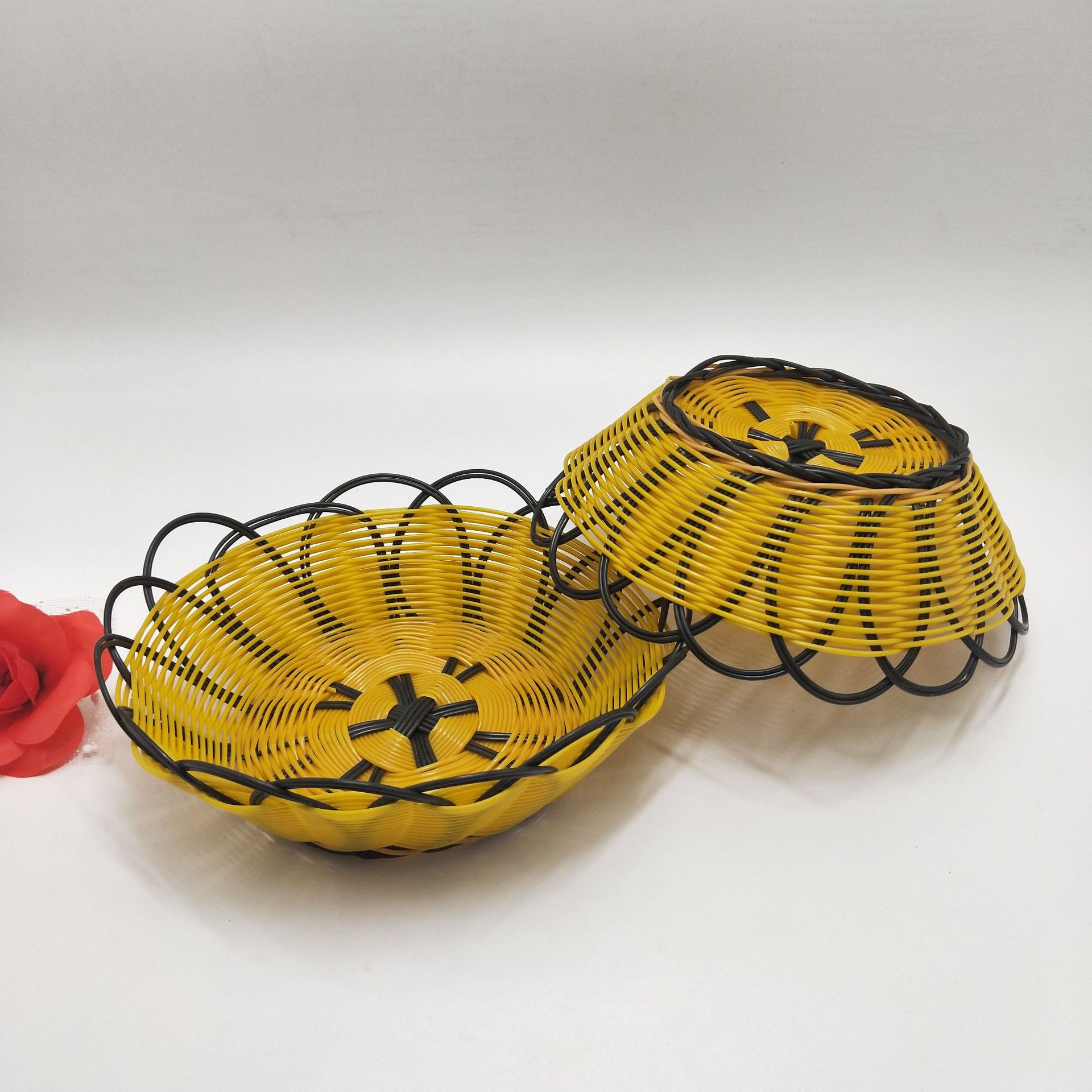 两元店货源批发 竹编油条筐 柳编小筐 早餐店油条 饼筐 2元厂家