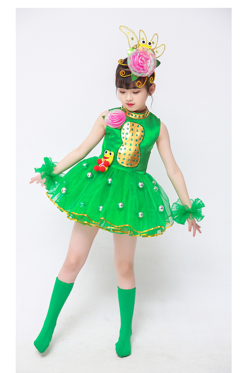 六一幼儿舞蹈小班我是一只小青蛙演出服动物卡通青蛙表演服纱裙