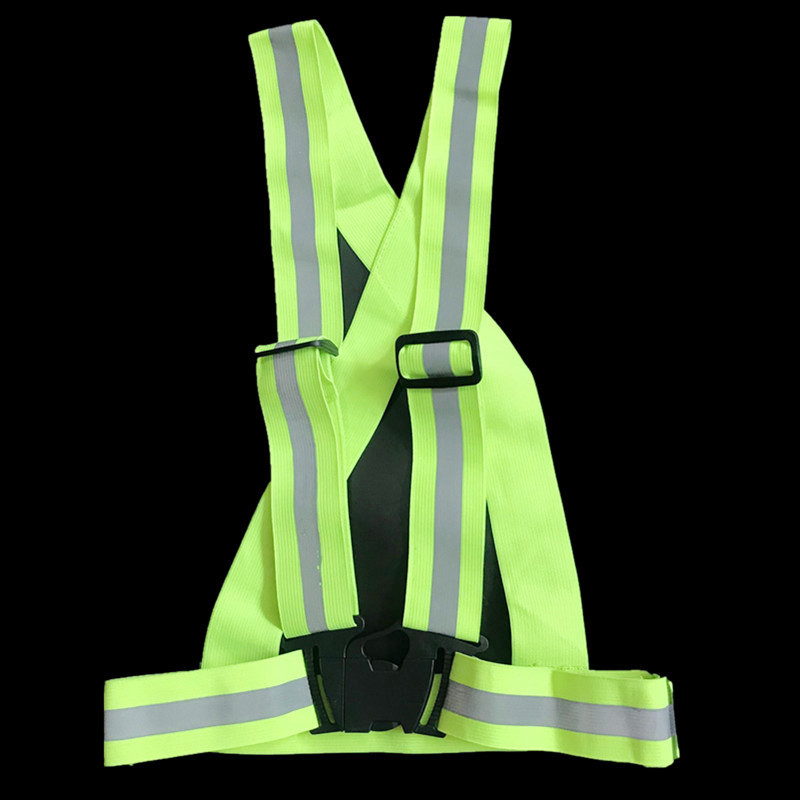 反光背带夜跑骑行反光服 反光背心可调节安全背心马甲反光松紧带