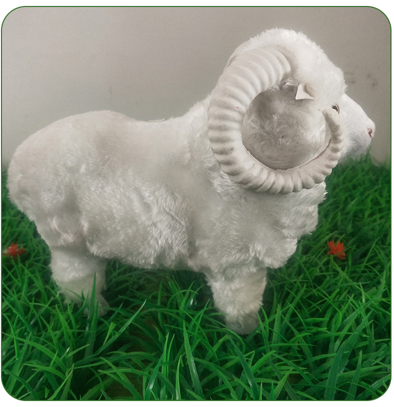 仿真羊 仿真小绵羊模型 皮毛动物车载摆件毛绒玩具仿真绵羊模型