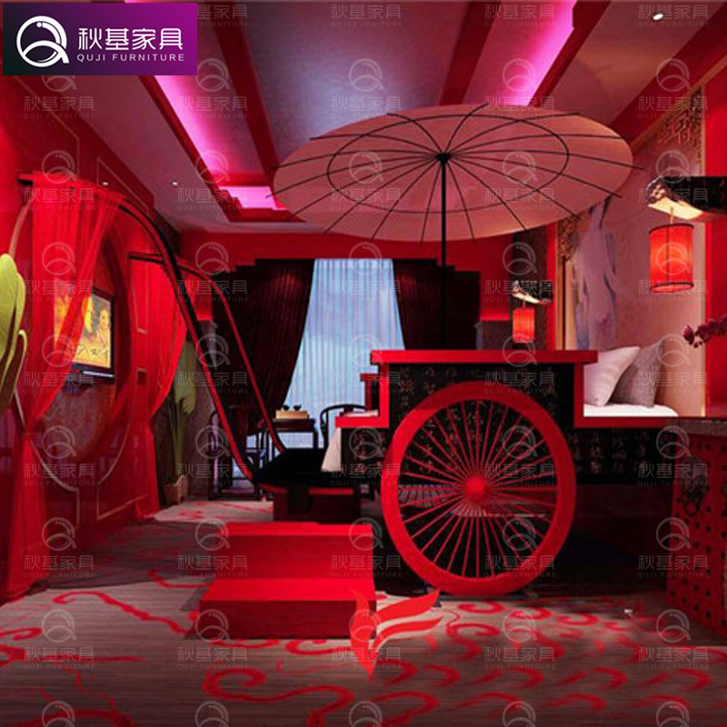 情趣家具厂新款中式古典马车主题电动床情趣床酒店夫妻合欢震动床