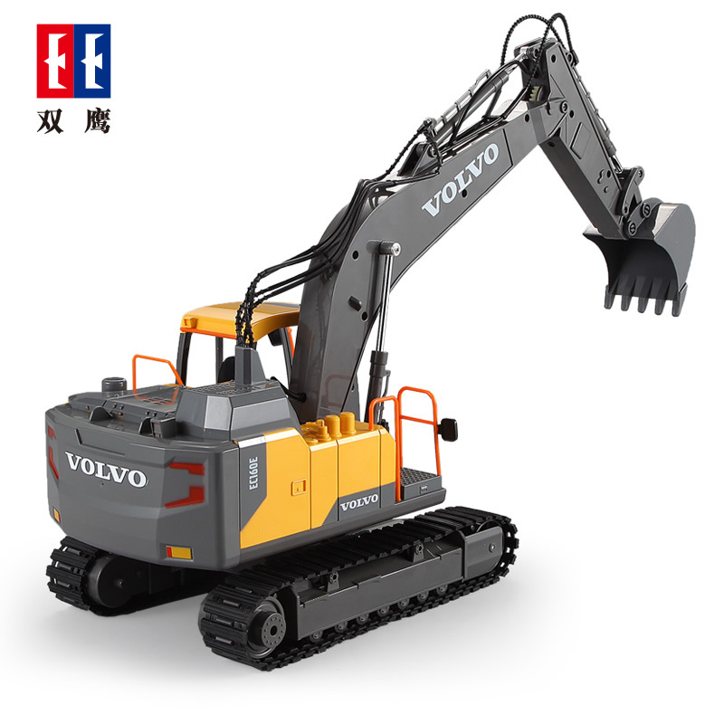Double E E568 Remote Control Excavator Alloy Volvo Excavator Model Charging Engineering Vehicle Children's Toy Three-in-One