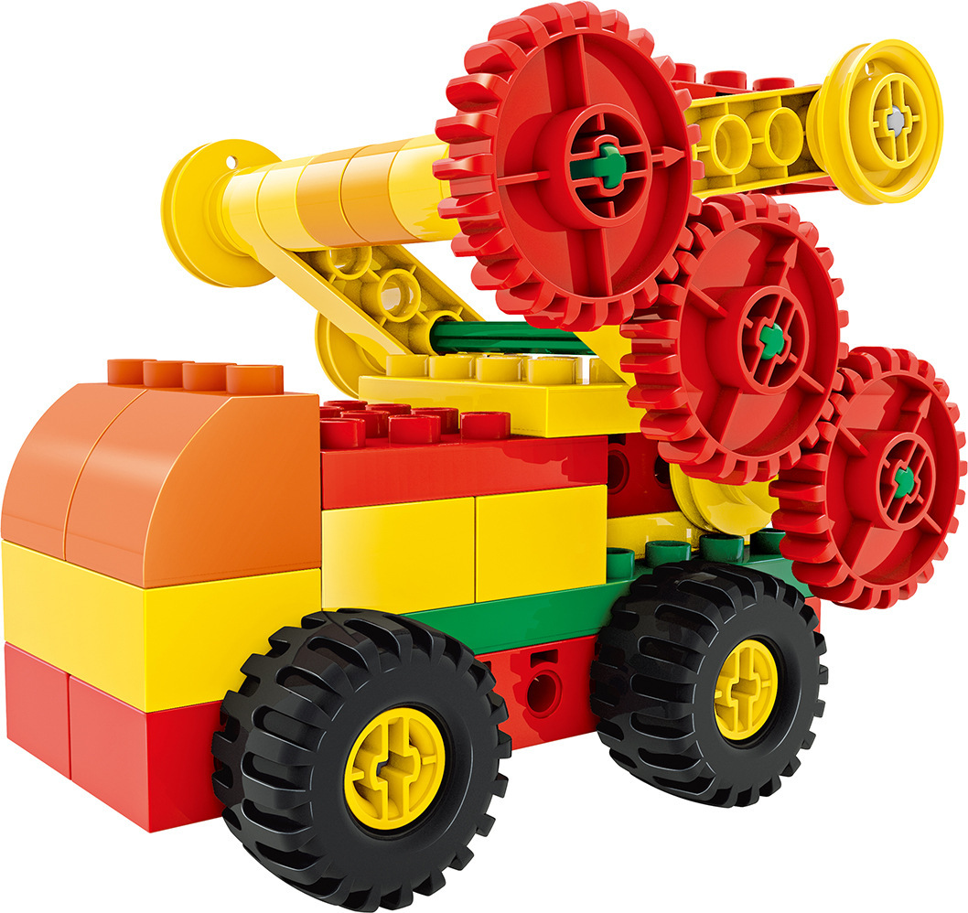 群隆ql1501大颗粒积木机械齿轮拼装培训机构教具盒装儿童益智积木