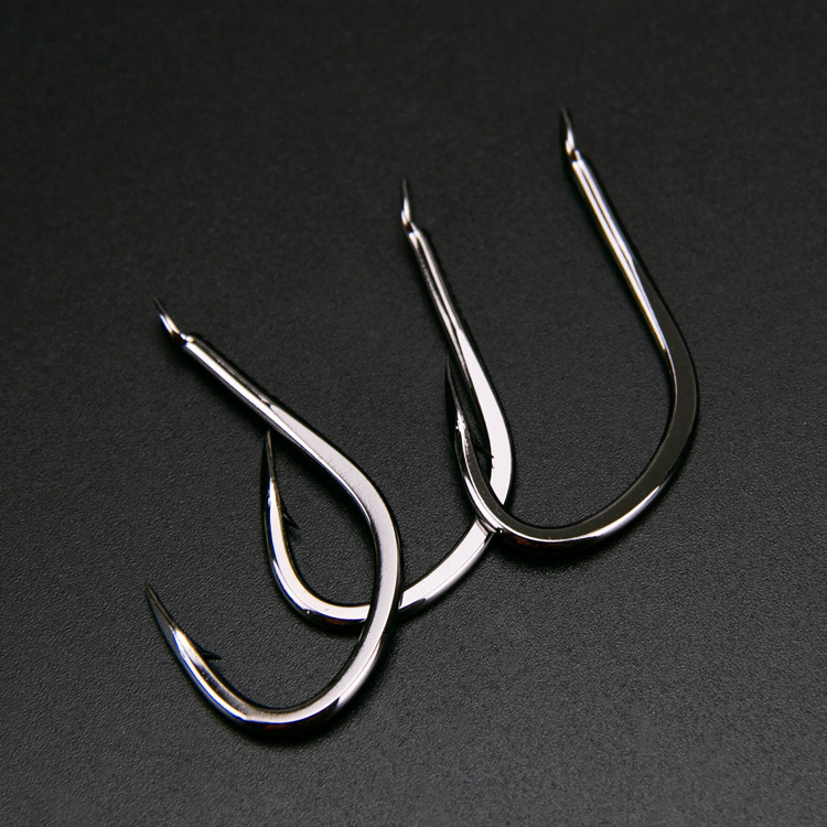 巨物黑鱼钩有倒刺钩柄凹槽不伤鱼线竞技垂钓钩进口散装渔钩