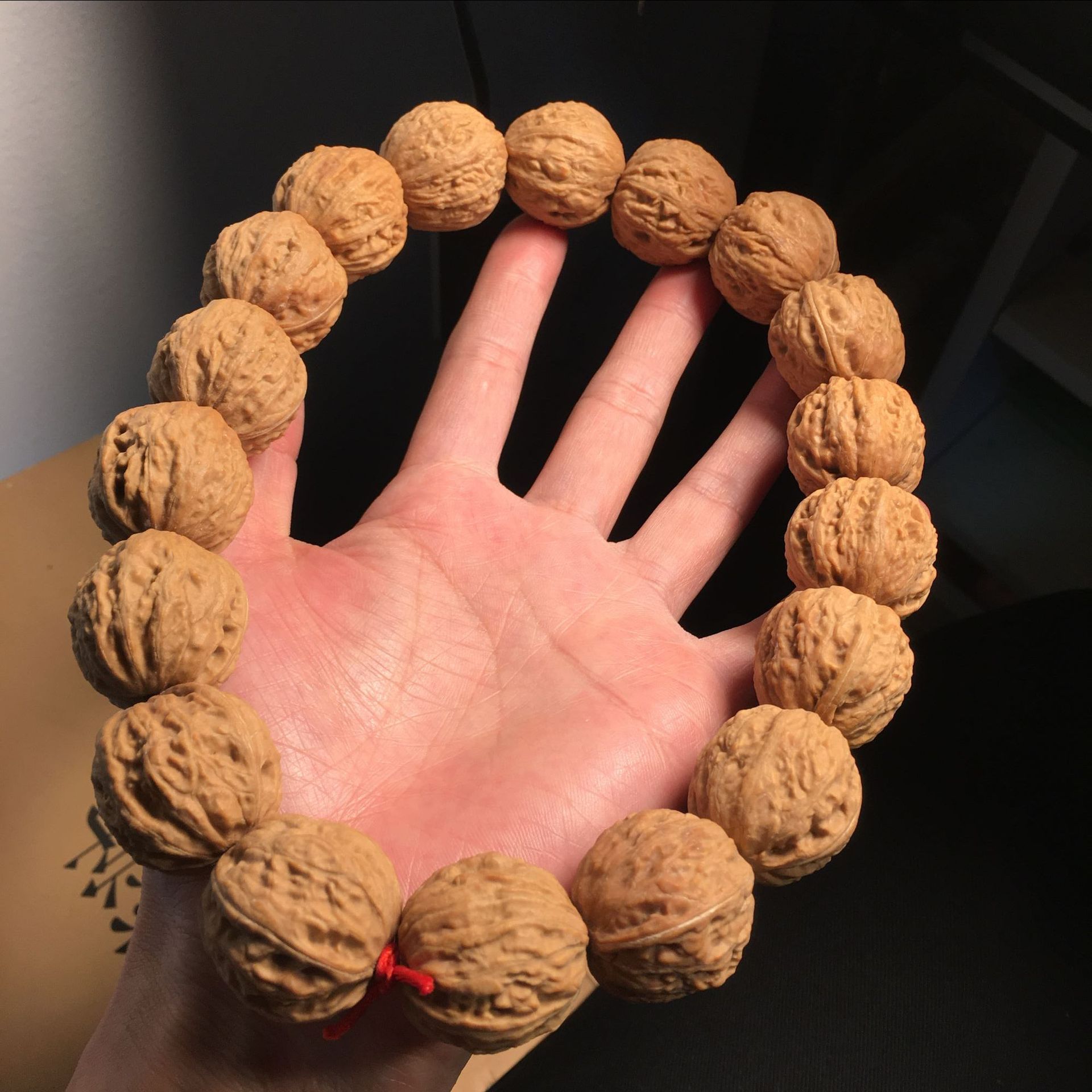 野生京八棱秋子小核桃手持 高密度粗纹 18颗 手串蛤蟆头26左右