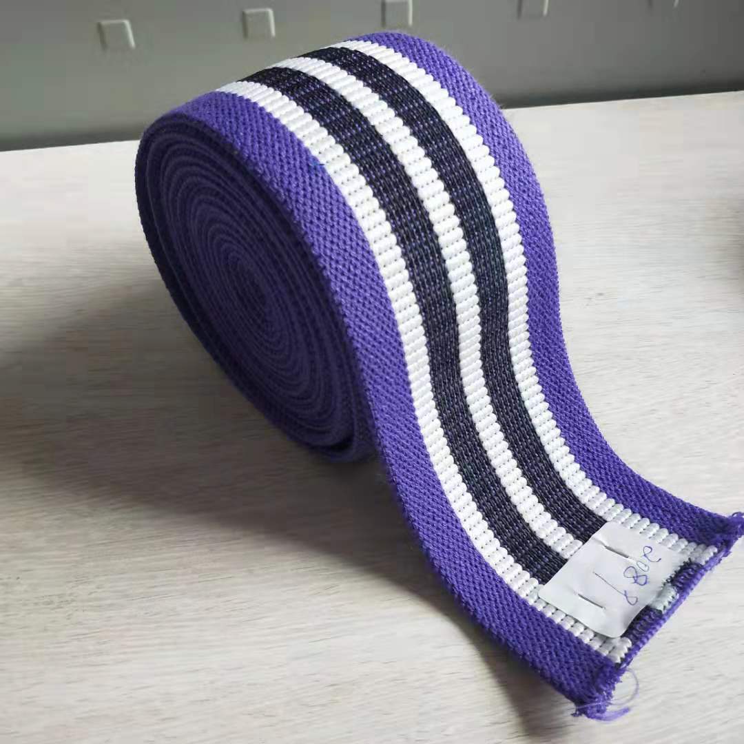 8公分涤棉防滑松紧带内条纹跳色瑜伽弹力绳臀圈深蹲带原料织带8cm