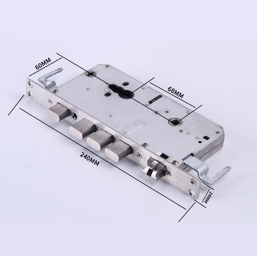 永康厂家不锈钢指纹锁专用锁体方头锁体24*240机械电子智能锁锁体