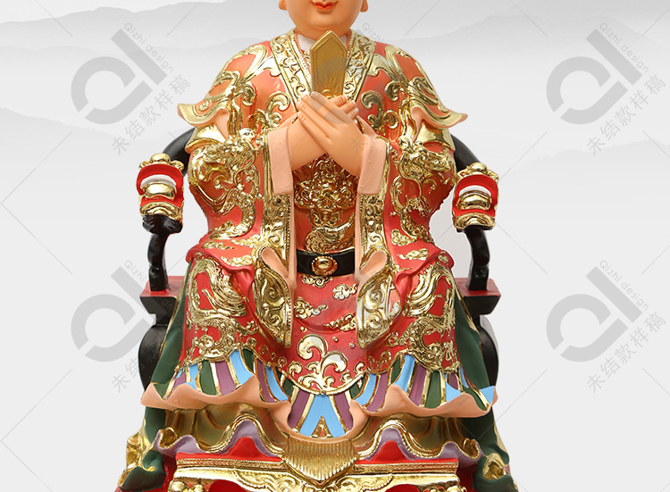 16寸泰山娘娘像泰山圣母像泰山奶奶碧霞元君神像树脂佛像供奉神像
