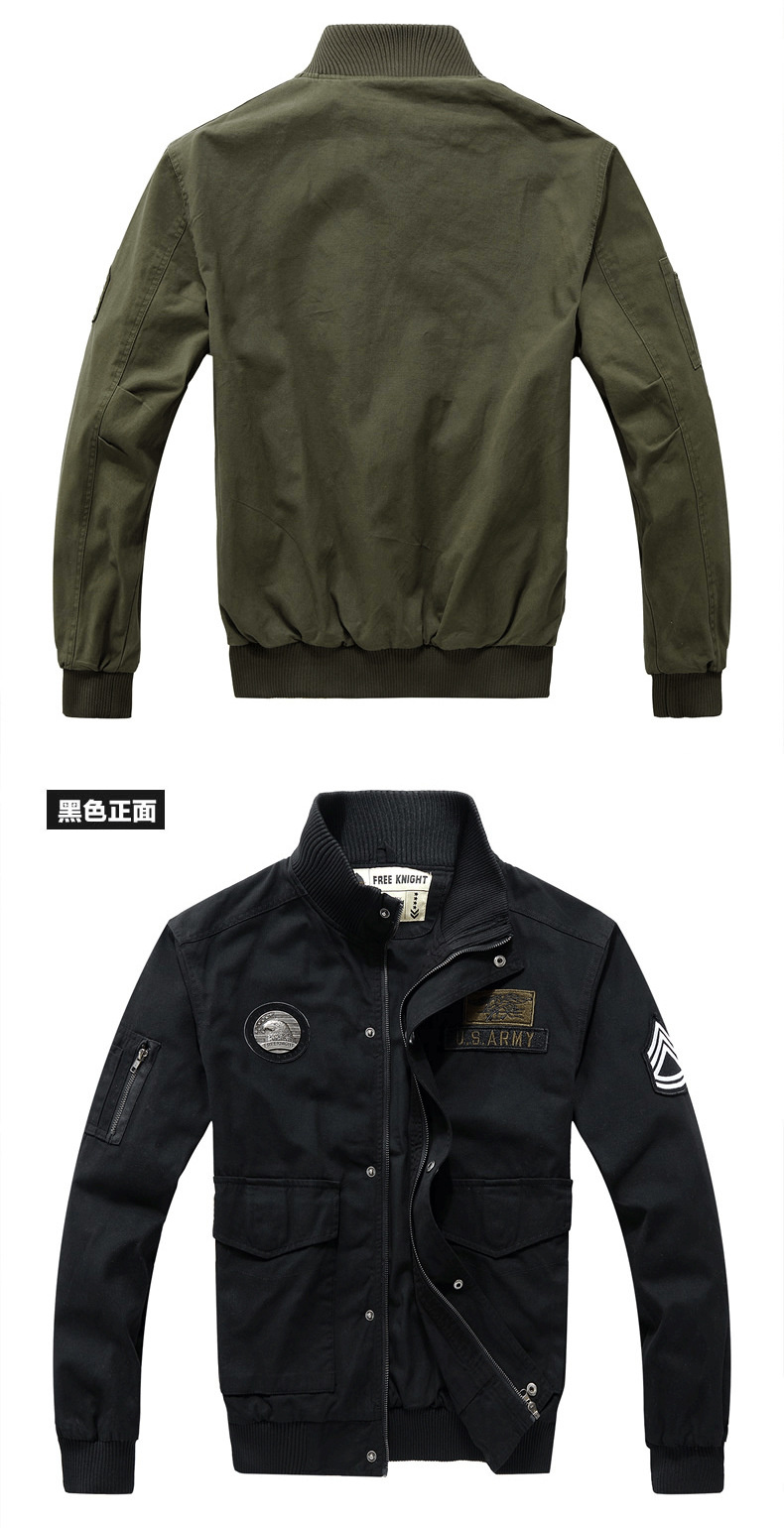 飞行员夹克男空军美式工装军事风军绿色休闲立领港味外套军装春秋