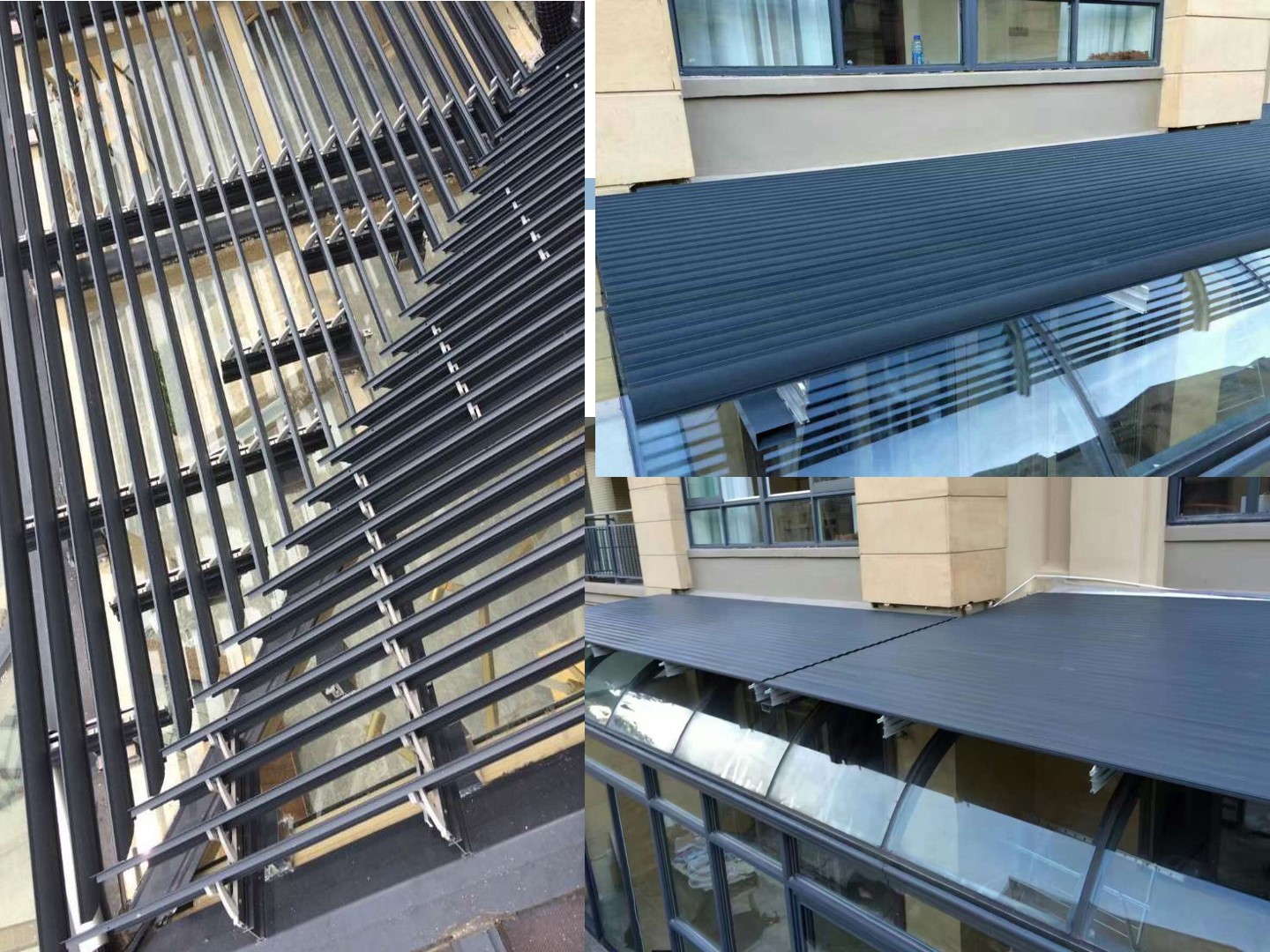 商场办公楼别墅采光顶天窗外遮阳电动智能遥控88e铝合金百叶天棚