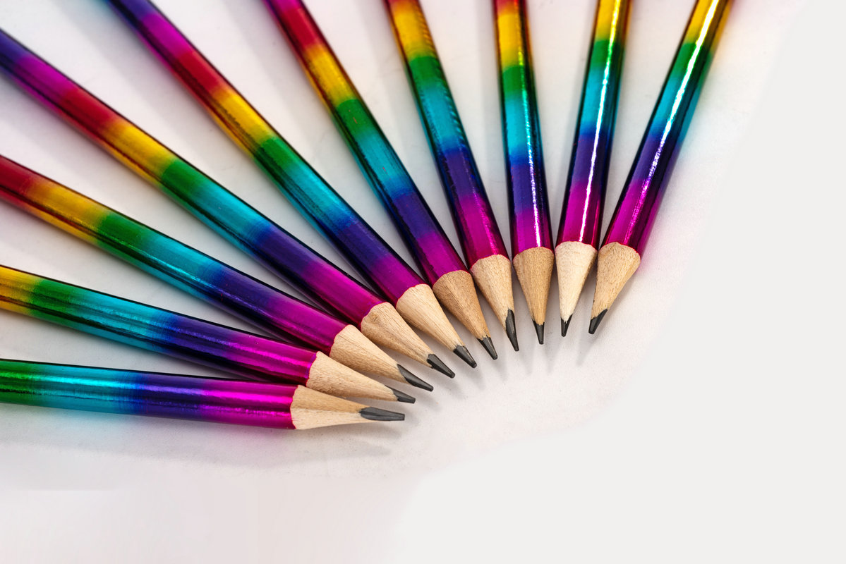 创意卡通彩虹铅笔文具 创意新奇特学生文具用品 厂家供应彩色铅笔
