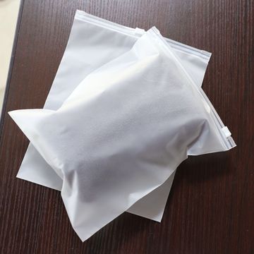 定 做pe服装袋加厚磨砂半透明cpe麻砂拉链夹骨袋可印刷logo冲孔袋