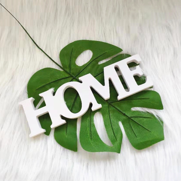 外贸小礼品 北欧风 木质家居摆件 pvc白色home字母摆件工艺品饰品