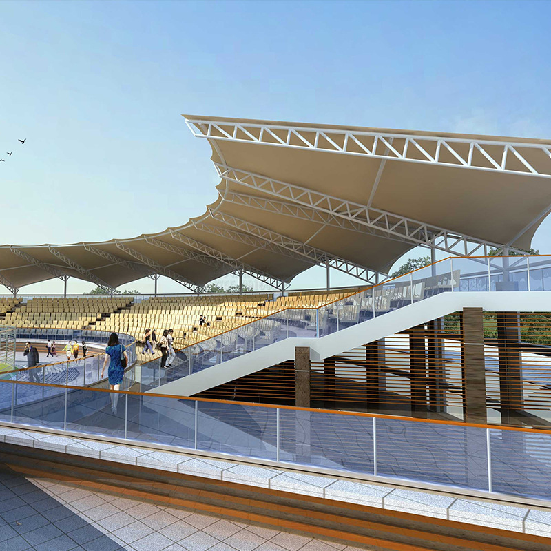 厂家直销膜结构体育看台 张拉膜体育看台 大跨度运动场遮阳棚定制