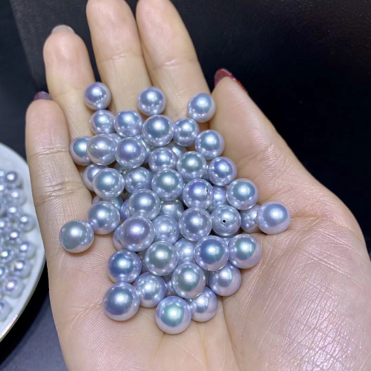 日本7.5-8mm真多麻海水珍珠,正圆强光,散珠特惠批发