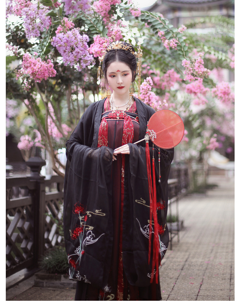 飞羽汉服原创曼珠沙华彼岸花绣花大袖衫三色入传统汉服批发