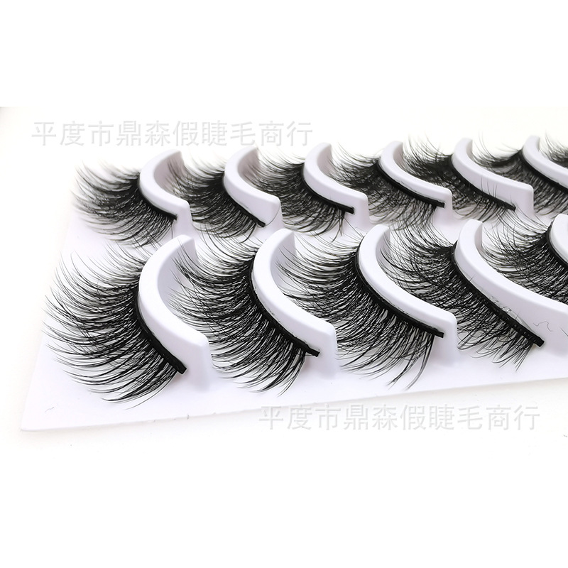 Dingsen False Eyelashes Factory Wholesale Multi-Layer Three-Dimensional Eyelashes Natural Thick Eyelash 10 Pairs 0.07