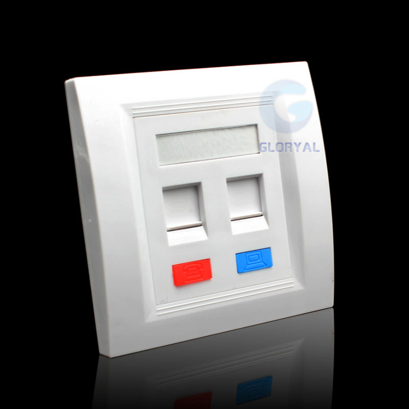 面板 双口网络电话插座面板 电话网络双口面板