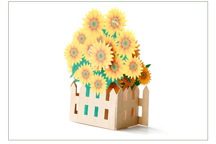 儿童节diy贺卡自制材料包 日幼儿园太阳花向日葵手工立体纸雕模型