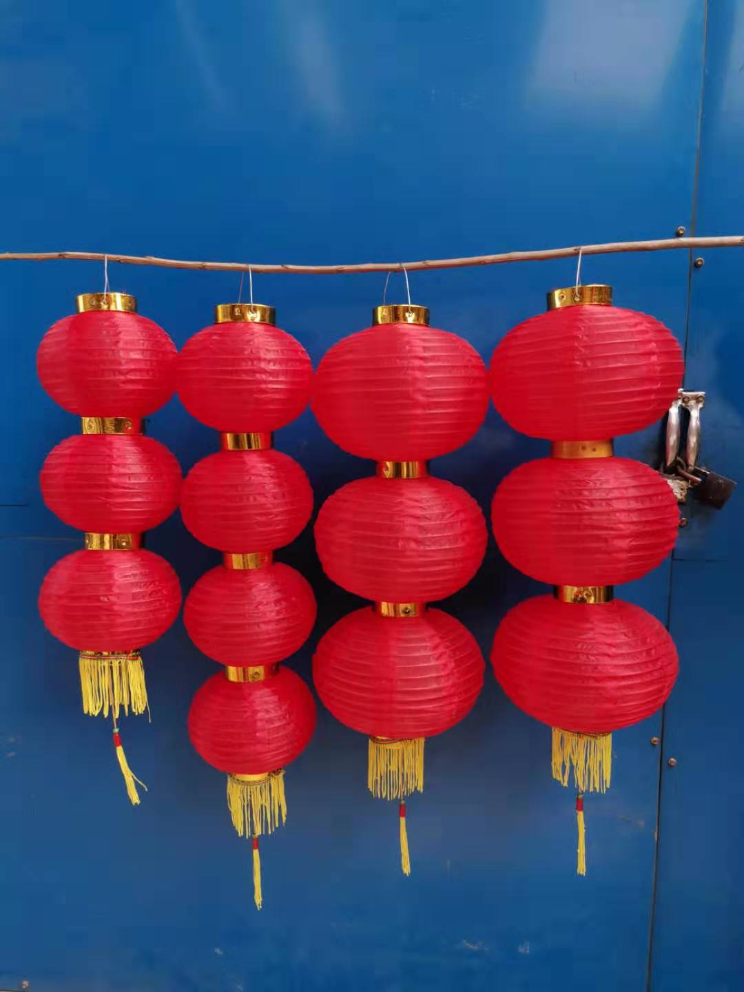 春节冬瓜灯笼串广告过年大红灯笼钢丝折叠户外装饰灯笼厂家订做