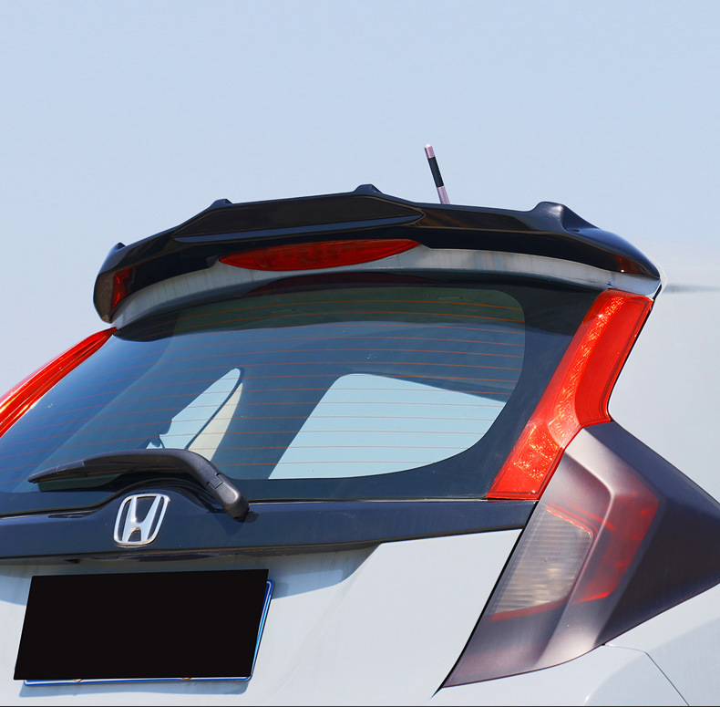 适用14-18款新飞度尾翼改装免打孔sy小压翼碳纤纹gk5改装潮跑尾翼