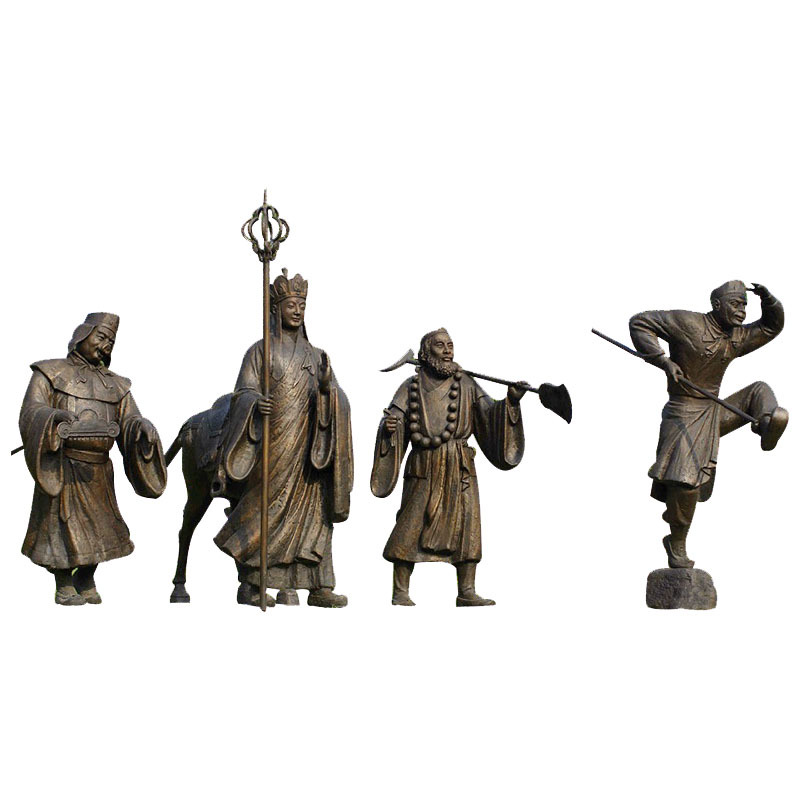 玻璃钢仿铜西游记人物唐僧孙悟空猪八戒沙僧西天取经雕塑公园摆件