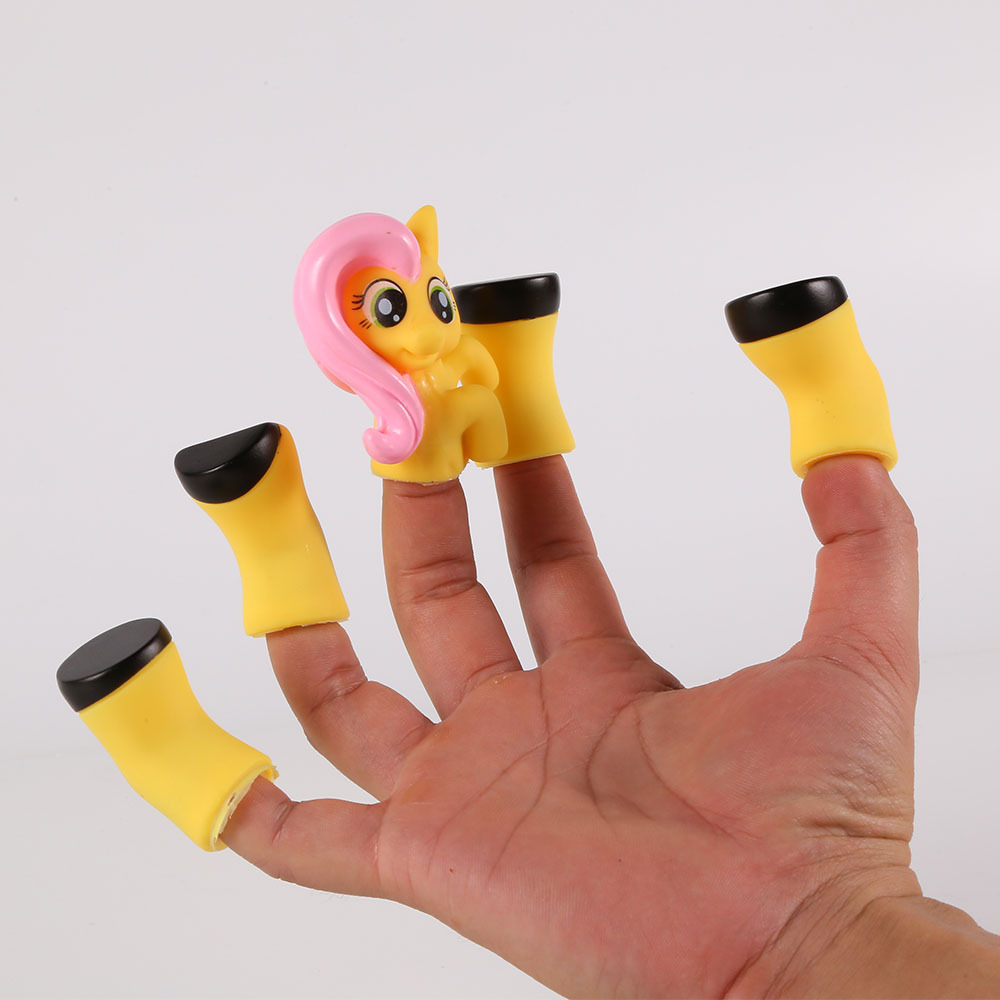 新品儿童小马手指玩偶仿真动物手指套软胶婴幼儿互动手偶安抚玩具