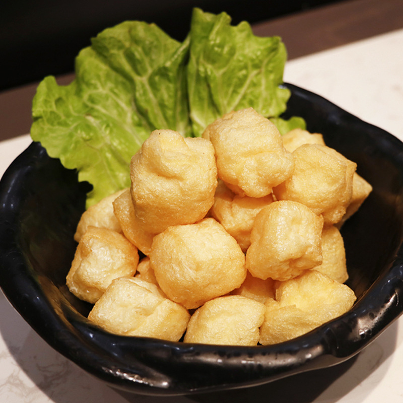 湖南特产油豆腐泡 空心400g油炸干正方形酒店饭店半成品特色食材