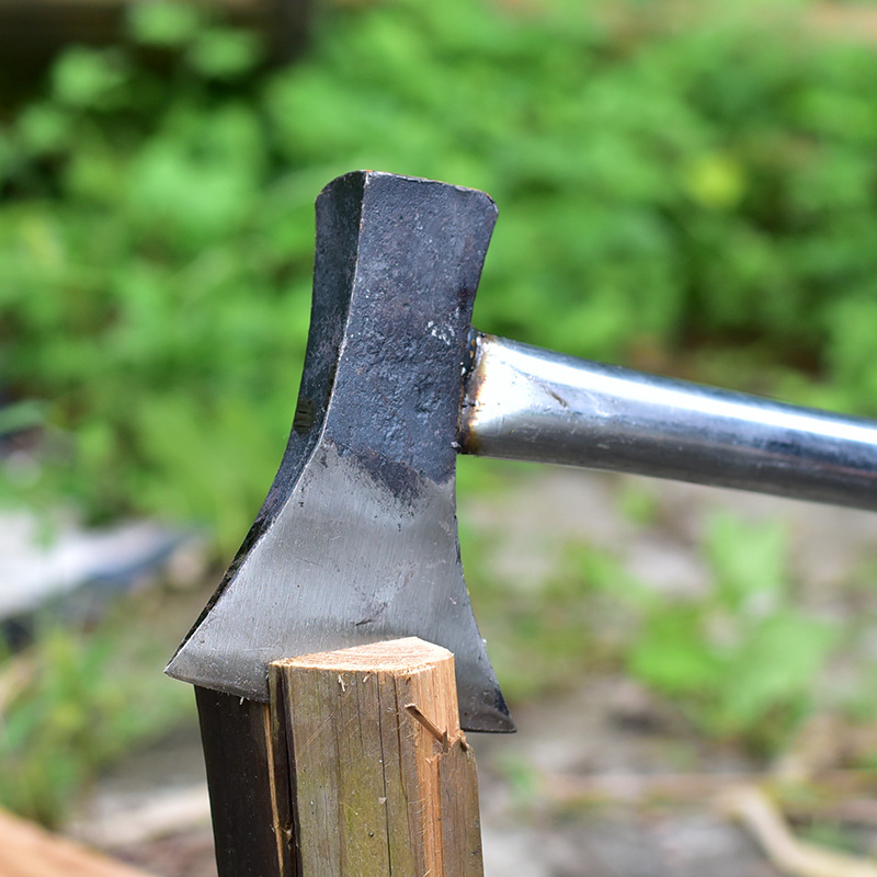 立锦全钢锻打铁柄斧大力斧 劈柴斧砍 钢管斧头焊接 铁把小斧子