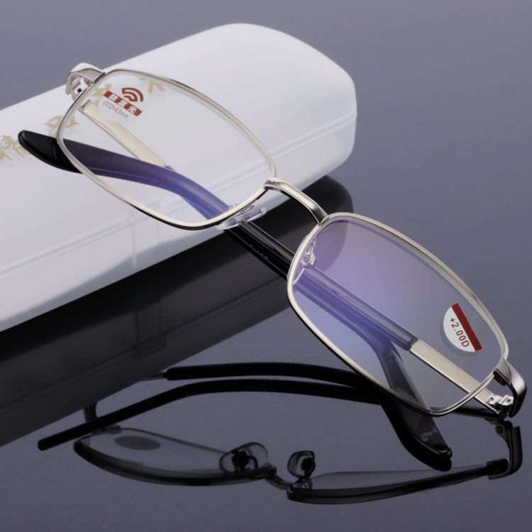 金属全框抗蓝光老花镜 老人看手机抗蓝光眼镜品牌老花镜男女通用