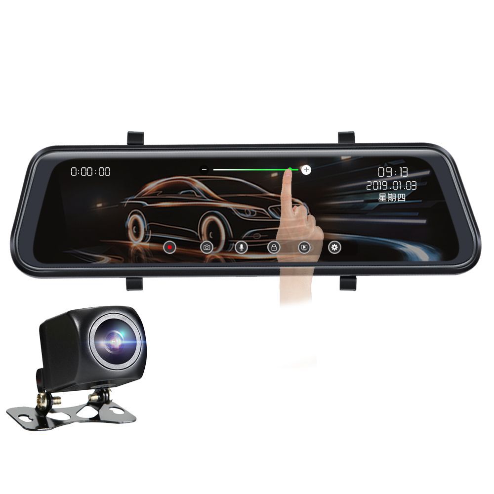 carplay流媒体后视镜行车记录仪 12寸4k全屏whdr高宽动态dash cam