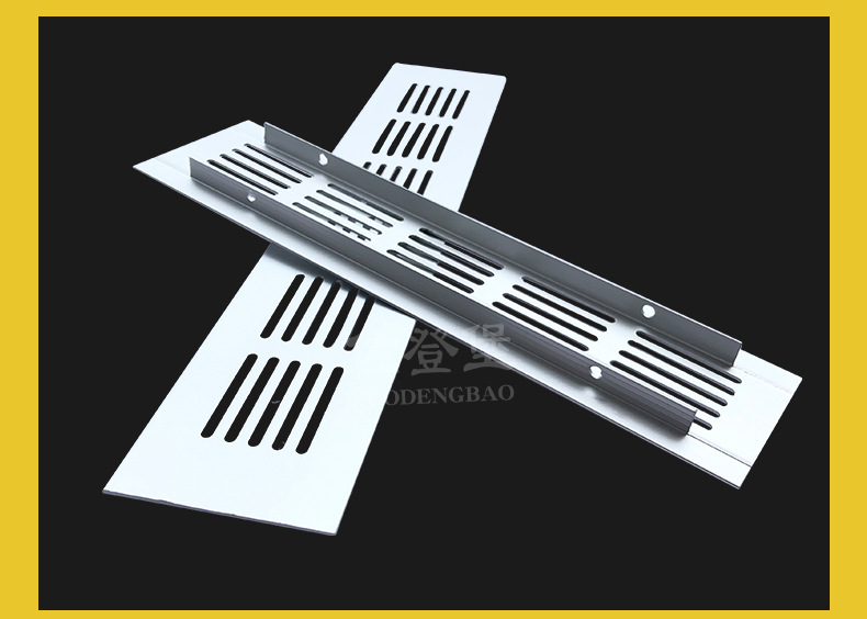 橱柜透气网铝合金简约透气孔铝合金长方形鞋柜透气网家具五金配件