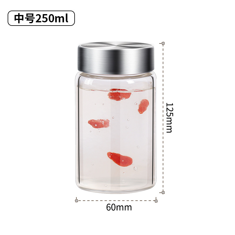 AMINNO Kitchen Supplies Sealed Bird's Nest Jar Borosilicate Glass Jar Water Cup Food Grade Yogurt Honey Pot Wholesale