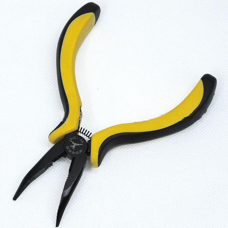 批发飞鹿弯嘴钳 黑色镍铁合金弯咀钳5"/125mm 珠宝钳95-1508