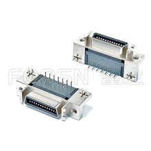 SCSI连接器 26P CN型 90度弯插 母座 锌合金壳 带卡勾
