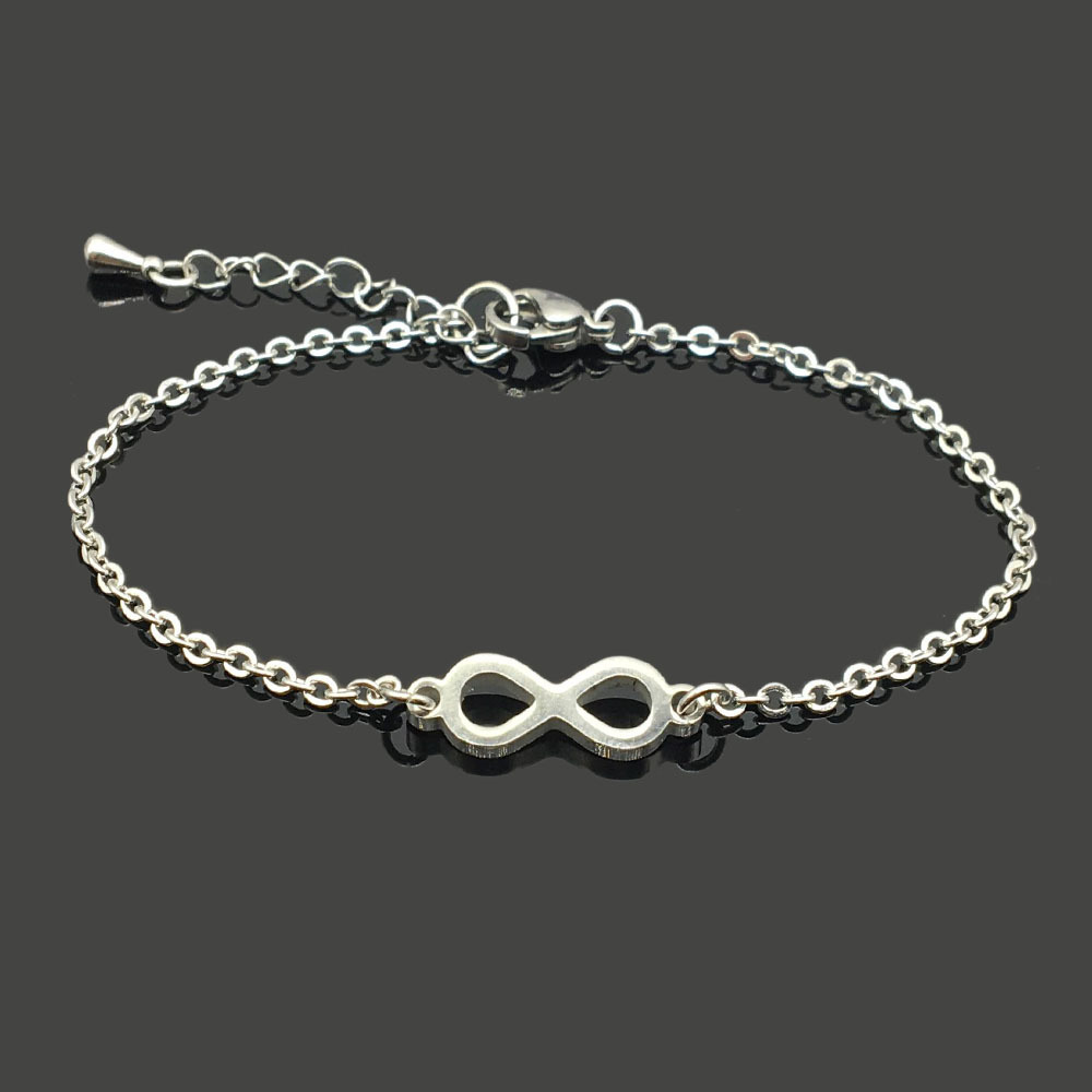 无穷大不锈钢手链infinity bracelet钢钛吊坠链条手链
