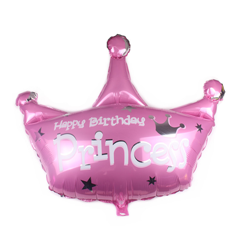 New Baby Crown Prince Princess Crown Aluminum Balloon Children's Birthday Party Aluminum Foil Helium Balloon Wholesale