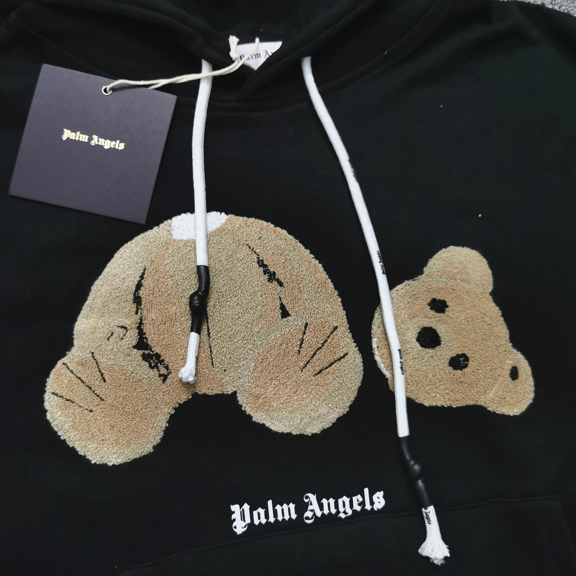 正确版palm angels 棕榈天使断头熊泰迪熊小熊连帽卫衣外套帽衫