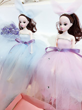 情人节45CM  芭芘洋娃娃公主套装盒女孩儿童生日学校礼物毛绒玩具