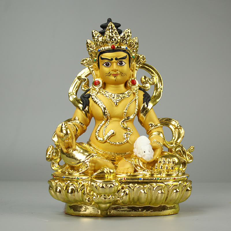 黄财神佛像密宗财神黑白财神唐卡印度佛像寺庙客厅办公室树脂摆件
