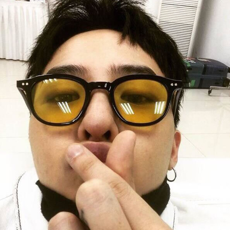 sunglassesgd权志龙同款装饰眼镜海洋镜片果冻色椭圆太阳镜男墨镜