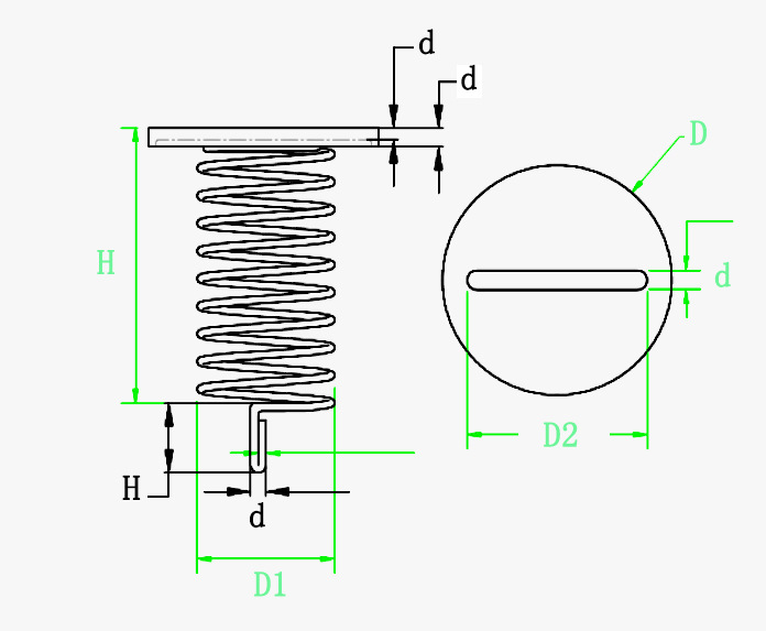 和帜五金高弹力双引脚碳钢按键弹簧 中凹型弹簧 开关弹簧