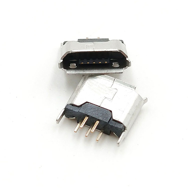 micro usb母座5pin 立式180度 平口/卷口 迈克母座5p直插式 插座