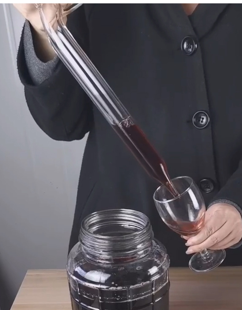 橡木桶取酒器 高硼硅玻璃移液器 自酿葡萄酒取酒器手工制作