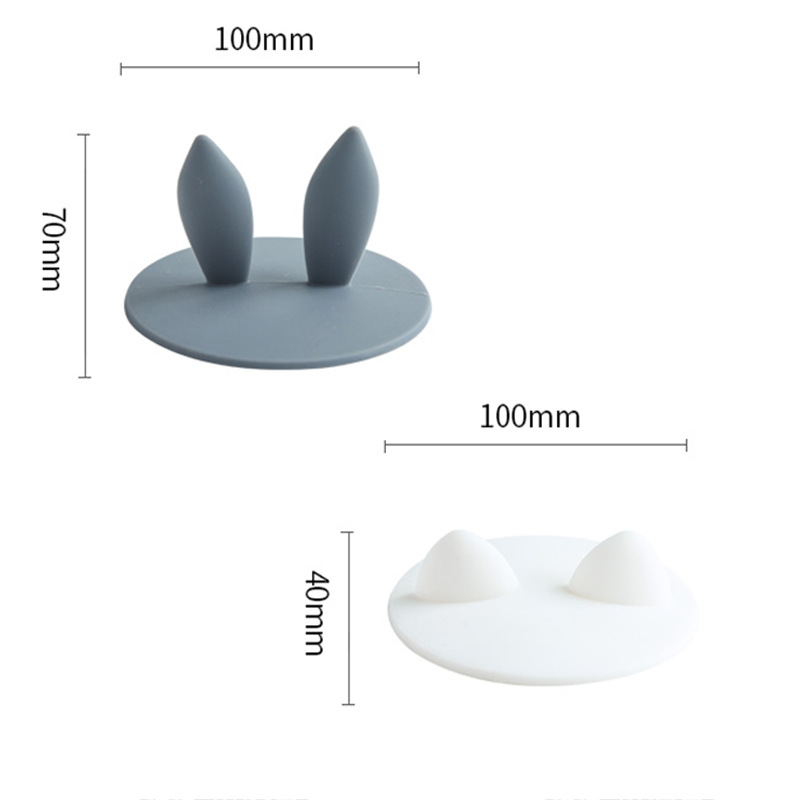 Cute Three-Dimensional Cartoon Rabbit Silicone Japanese Food Grade Tea Lid Accessories Universal Universal Mark Cup Cover