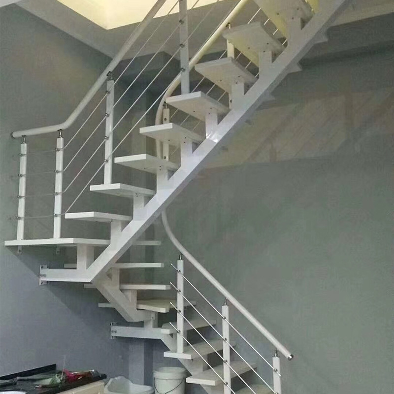 斜梁楼梯 直梁斜梁单梁楼梯 整体复式钢木楼梯