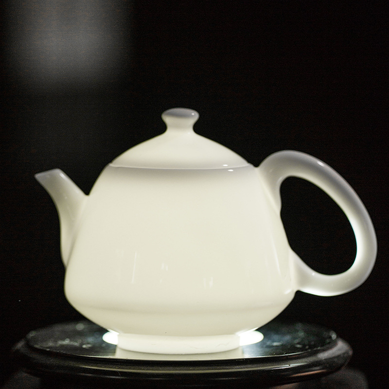 德化白瓷陶瓷单壶茶壶日式陶瓷白色功夫西施壶过滤冲茶器煮茶壶